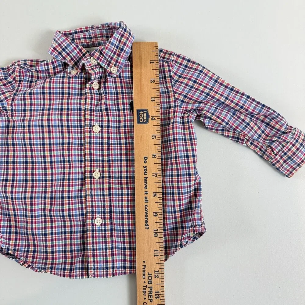 Ralph Lauren Baby Boys Plaid Long Sleeve Button Down Shirt Size 9 Months